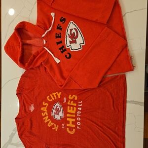 Fanatics Kansas City Chiefs Bundle Lot Of 2 Hoodie Sweatshirt Tshirt Large XL